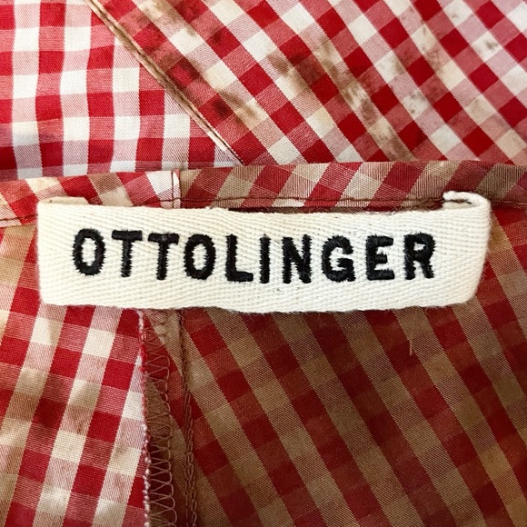 Ottolinger Cropped Gingham Corset Blouse in Red - Picture 3 of 4